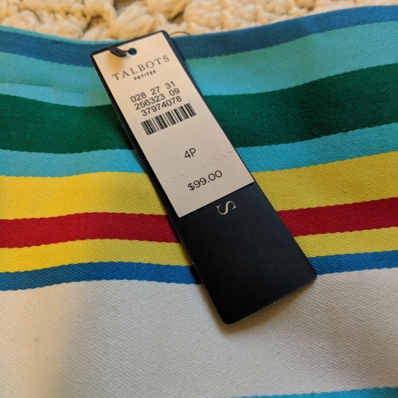 NWT Talbots skirt 4P cotton pencil skirt stripe - Picture 6 of 7